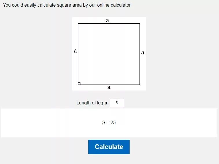 2 квадрат калькулятор