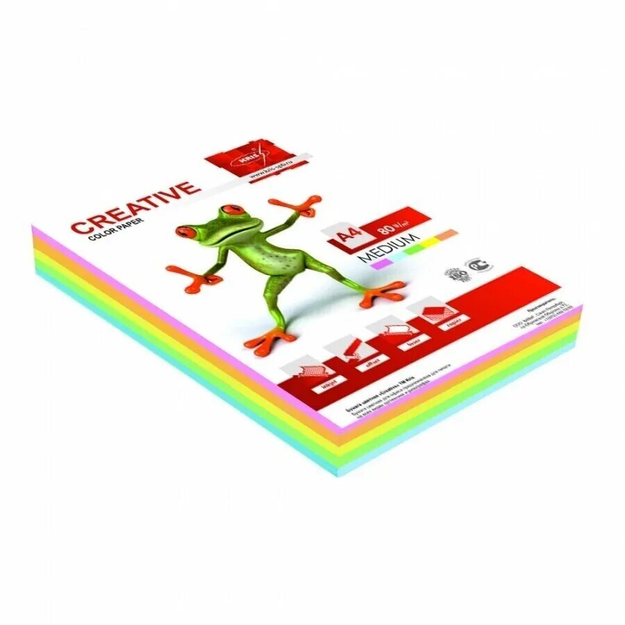 Бумага цветная Medium а4 100л 5цв. Бумага цветная Color paper а-4 80 г/м2, 100 листов Deep, (5 цветов 20 листов). Цветная бумага Creative интенсив 100л*5цв. Бумага 250 г м2 формат а4