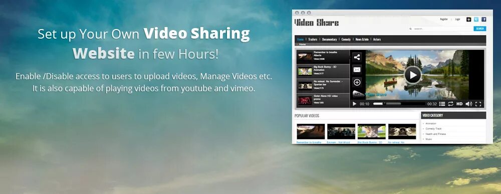 Video sharing. Video sharing website. Share-Videos. Ultimate Video Gallery.