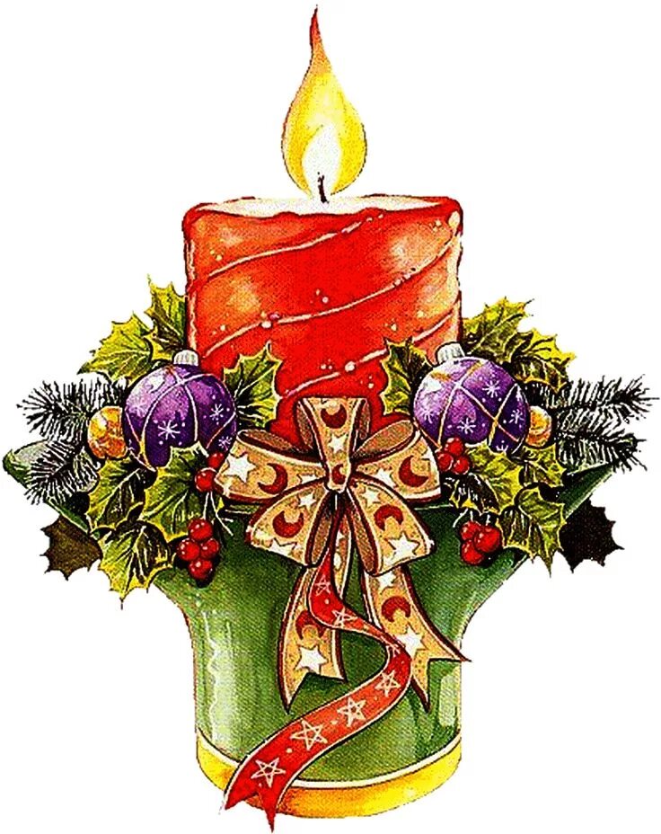 Главные символы рождества христова. Рождественские символы. Новогодняя свеча рисунок. Новогодние свечи рисунок в цвете. Символы католического Рождества.