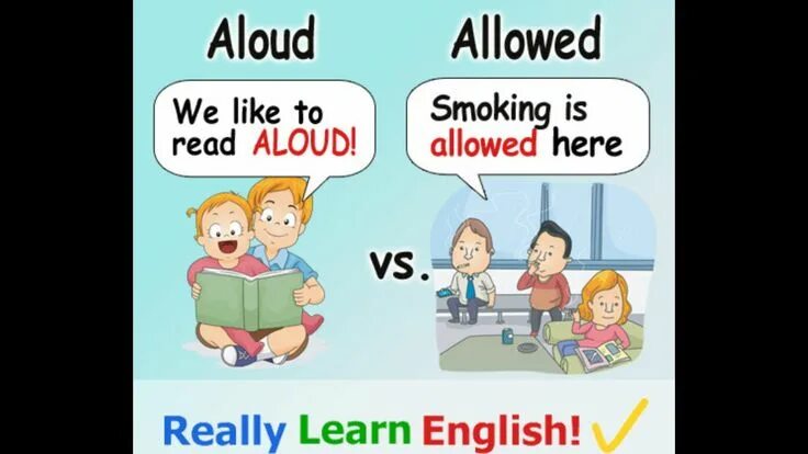 Read the words aloud. Aloud allowed разница. Allow Let разница. Be allowed. Allow and Let difference.