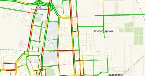 Карта краснодара красная
