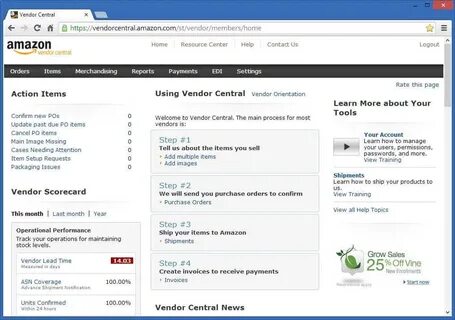 Amazon seller center