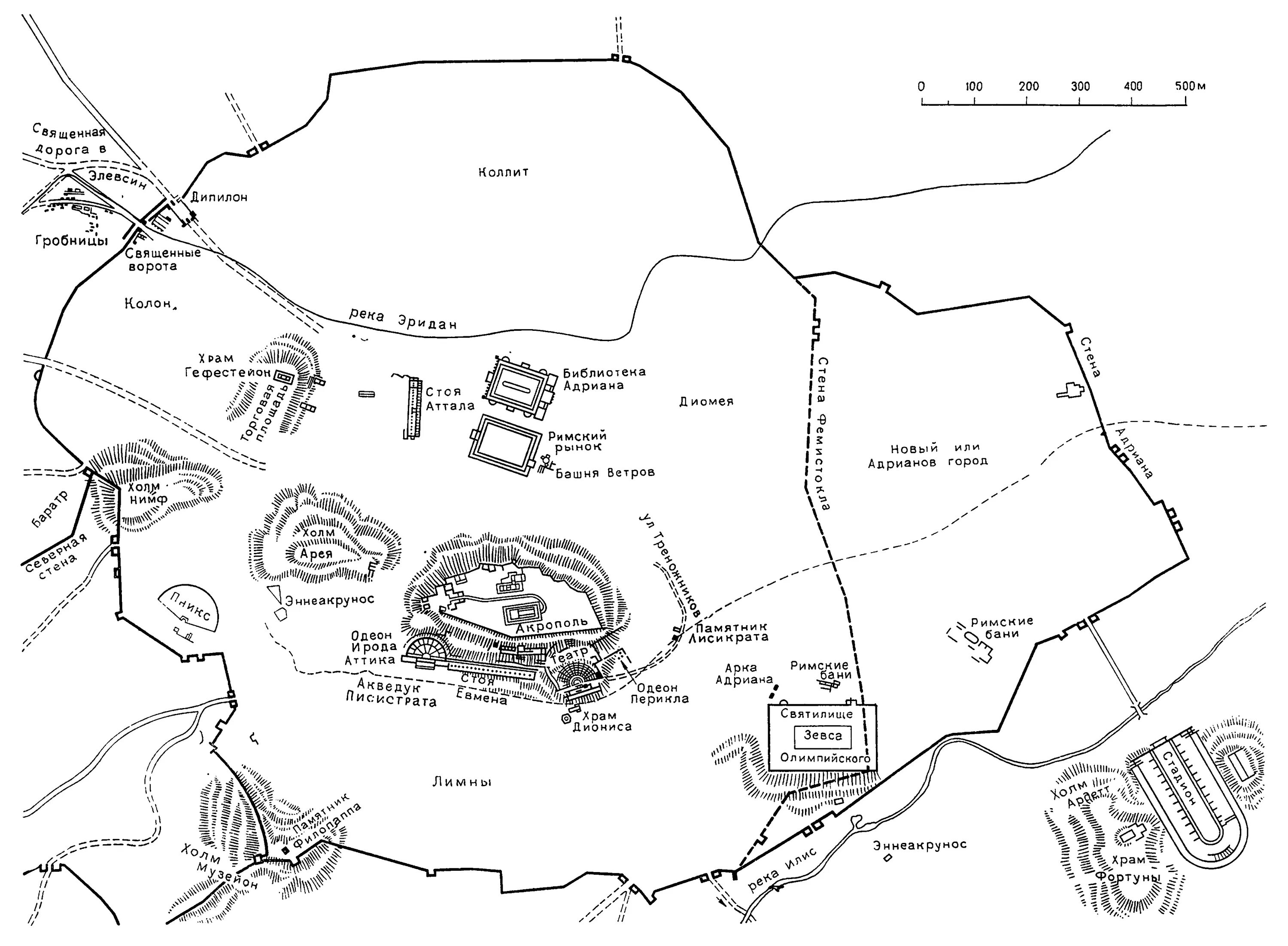 Районы древних афин. План города Афины в 5 веке. План города древних Афин. Схема города Афины в древности. План города Афины в древней Греции.