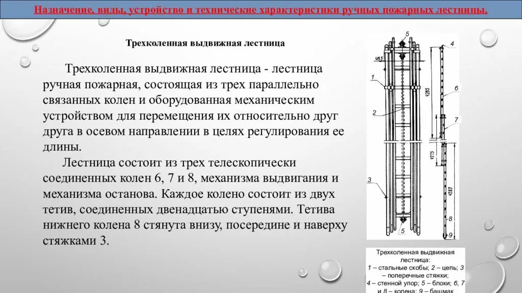 Назначение виды устройство и использование пожарных лестниц. Трехколенная лестница пожарная ттх. ттх трехколенной лестницы пожарной. ттх пожарной лестницы трехколенки. лестница трехколенка ттх.