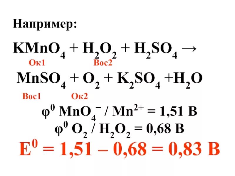 Реакция kmno4 h2o2