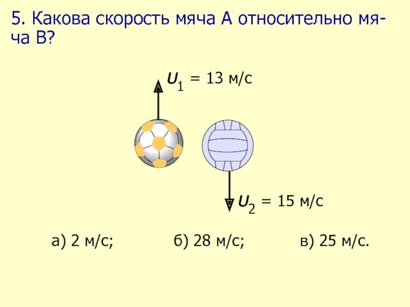 Формула скорости мяча