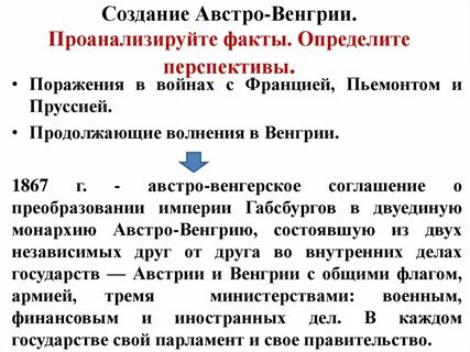Назовите причины преобразование австрийской империи австро венгрии