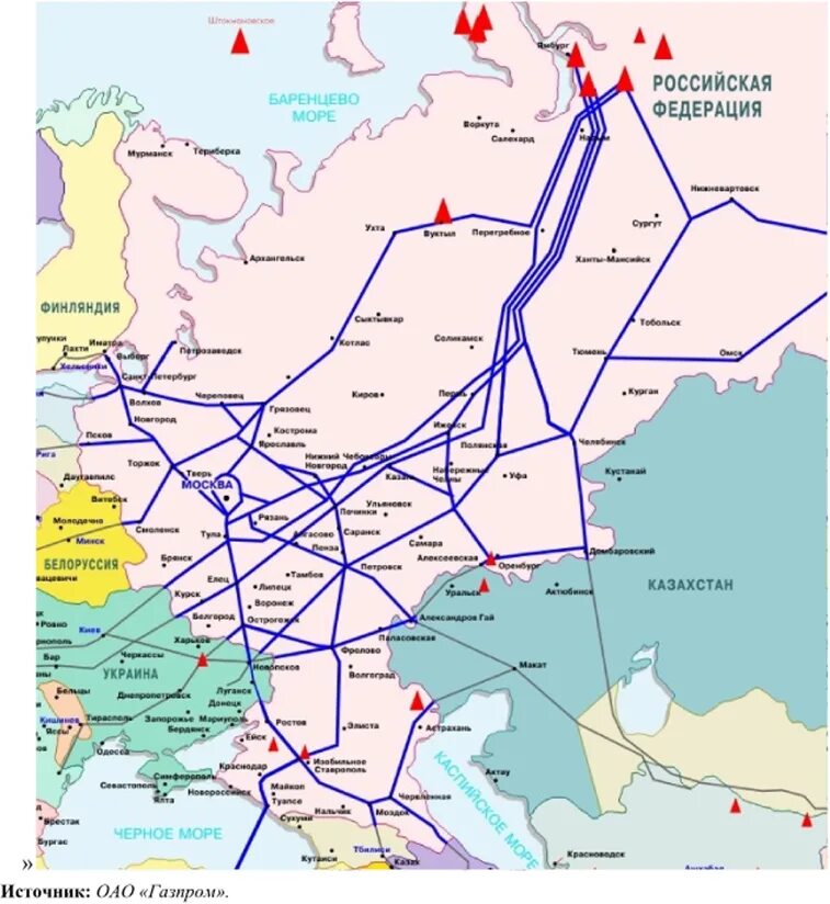 Газ по всей россии. Схема российских экспортных нефтепроводов. Газотранспортная система России в Европу карта. Схемы газопроводов в европейской части России.