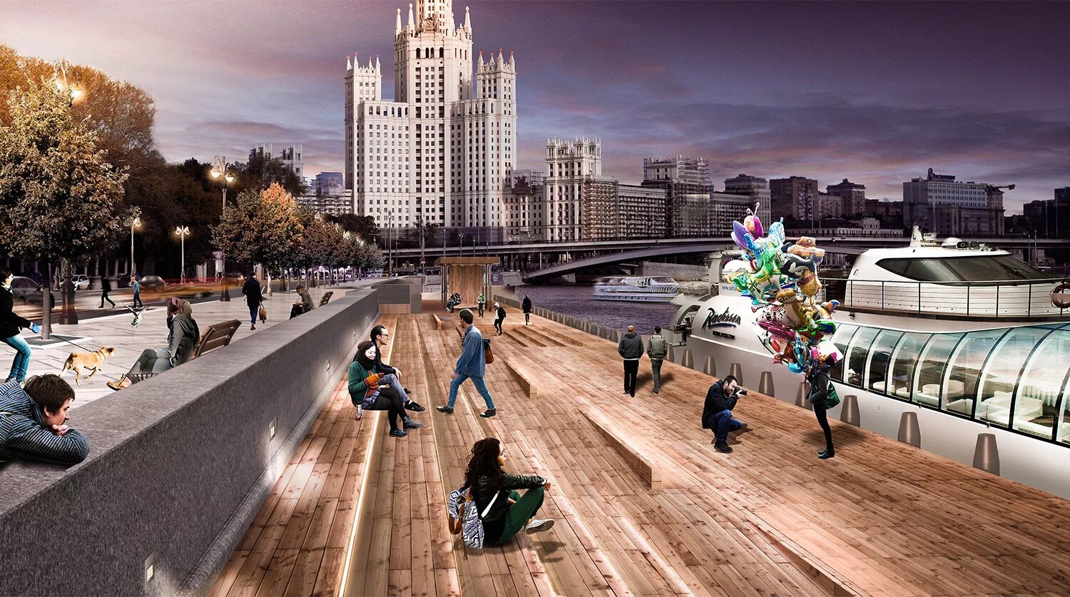 Парк на Краснопресненской набережной. Городская среда Москва. Общественное пространство. Пространство города. Топ 5 городов для жизни