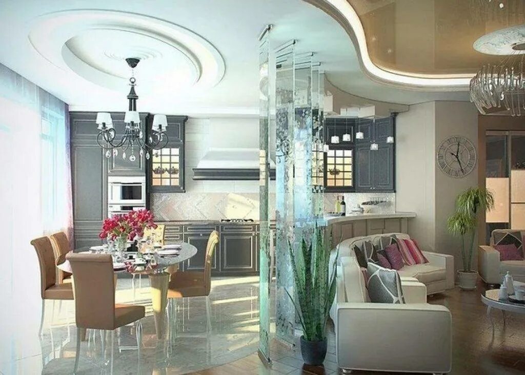 Кухня с гостинной 50кв м интерьер. М. Кухня гостиная зонирование. Кухня гостиная с лестницей. Кухня объединенная с гостиной современные интерьеры.