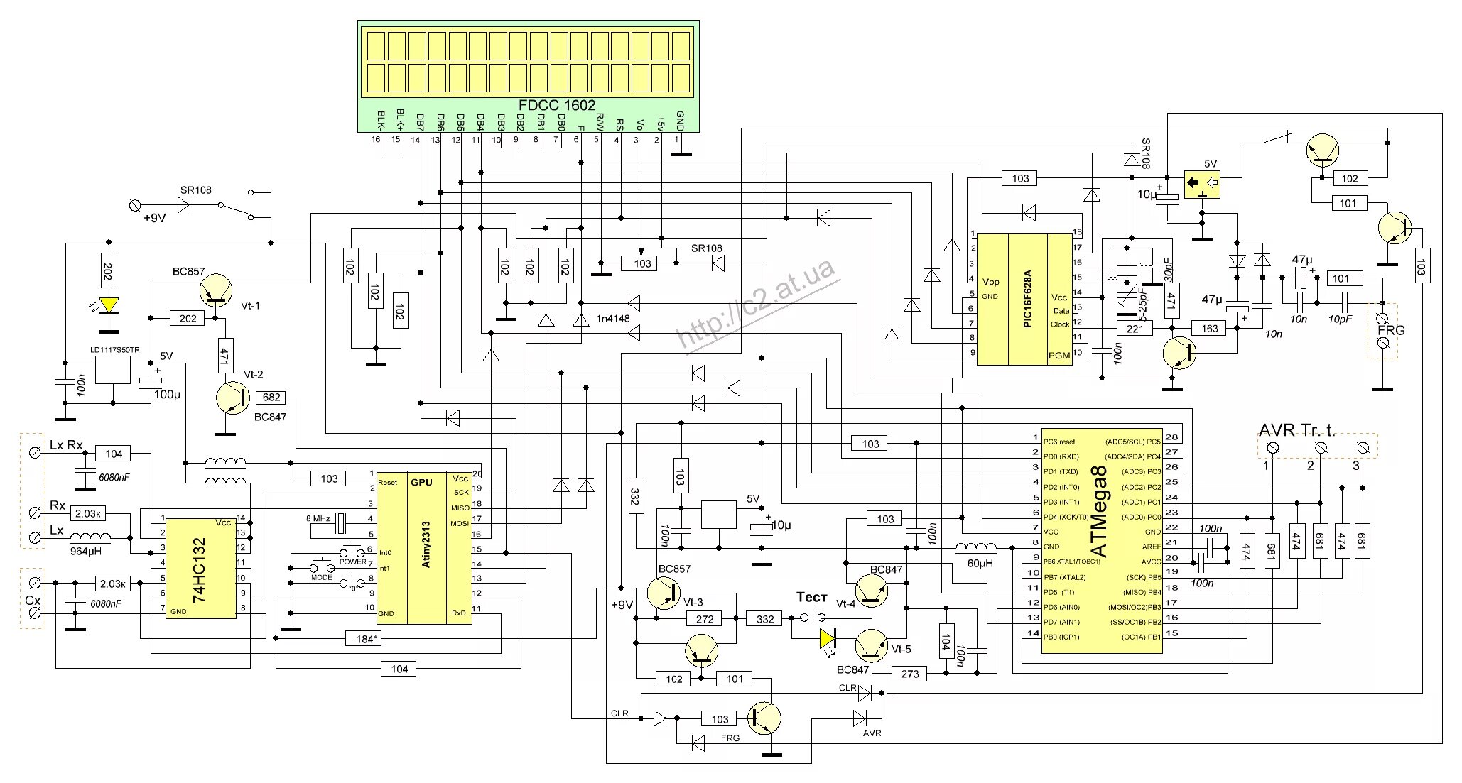лабораторный блок питания на микроконтроллере atmega8. измеритель на atmega8. схема цифрового спидометра для автомобиля. схема микроконтроллера atmega8535. вольтамперметр atmega8_1602.