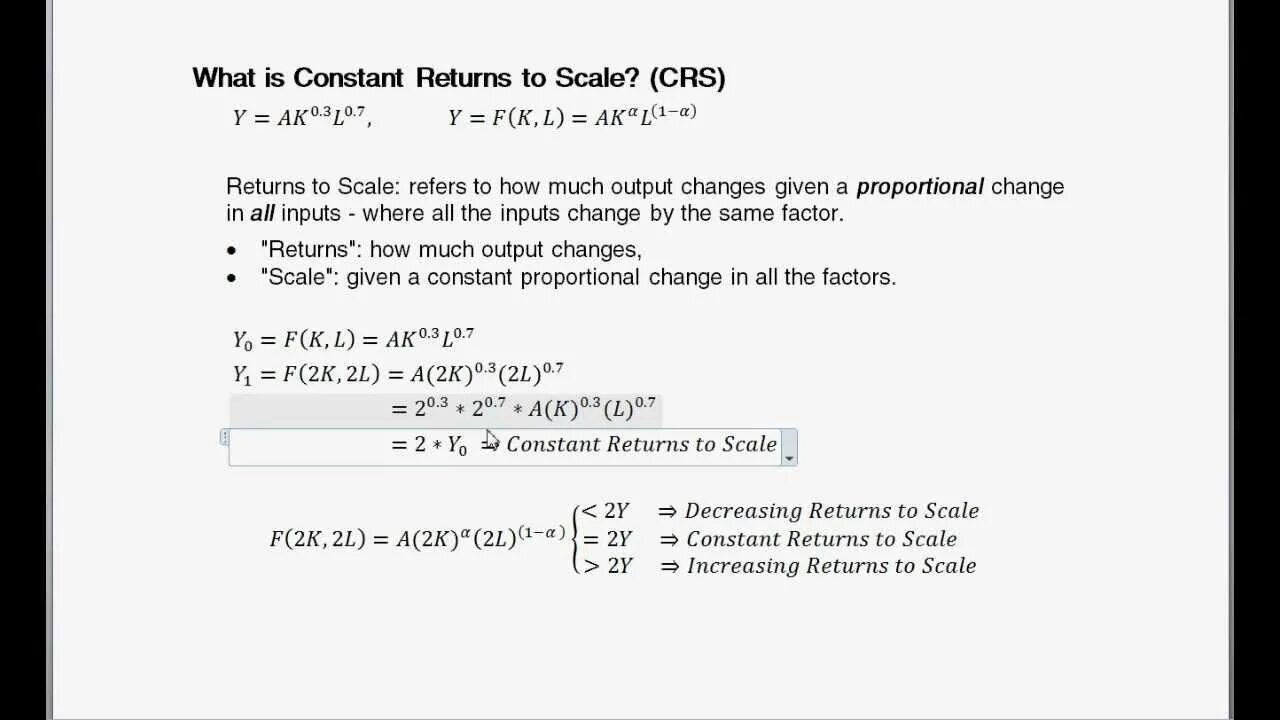 Constant to scale. Constant returns to scale. returns to scale example. returns to scale microeconomics. returns to scale formula.