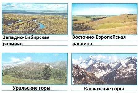 Горы и равнины урок 4 класс