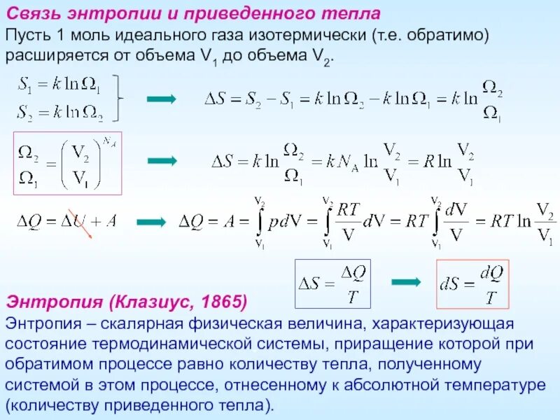 Энтропия идеального газа формула. Изменение энтропии идеального газа. Изменение энтропии при изотермическом процессе. Приращение энтропии газа.