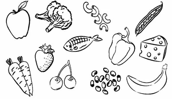 Fruit and Veggie Match on crayola.com Fruit coloring pages, Vegetable coloring p