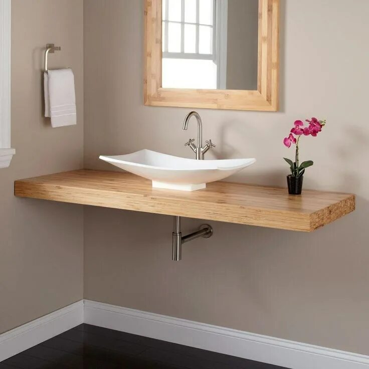 Мойка в ванную. Умывальник Wall Mini washbasin. Столешница под раковину. Деревянная столешница под раковину. Навесная столешница в ванную.