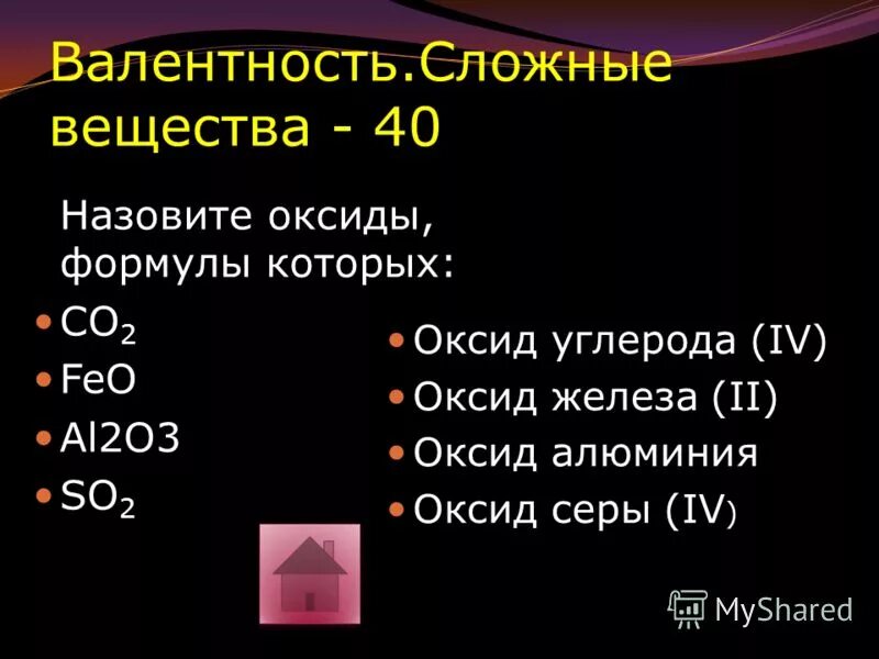 Определите валентность и назовите оксиды