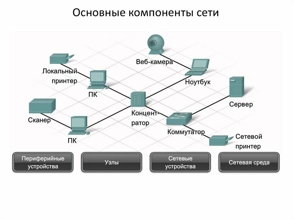 Схема подключения сетевых устройств. Программные компоненты компьютерной сети. Сетевые компоненты ЛВС. Схемы соединения сетевых устройств. Деятельность группы сеть
