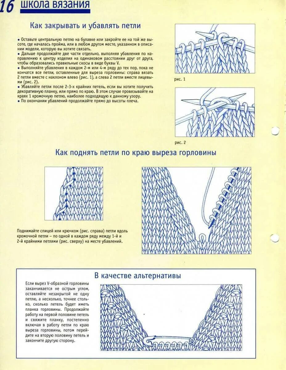 Как вязать образный вырез