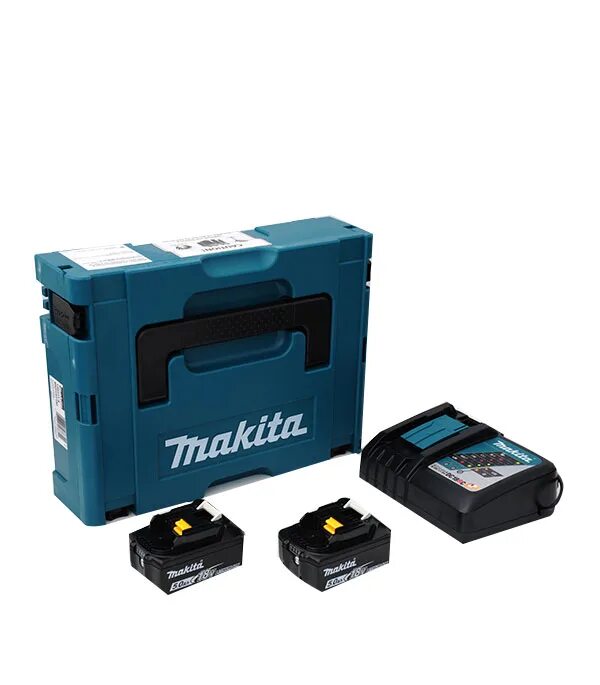 Комплект Makita 198311-6 18 в 5 а·ч. Аккумулятор+з\у Makita, dc18rc-1шт+bl1850b-2шт,18в,5.0Ач,li-ion,MAKPAC. Батарея Макита 18 вольт BL. Аккумуляторный набор Макита 18 вольт.