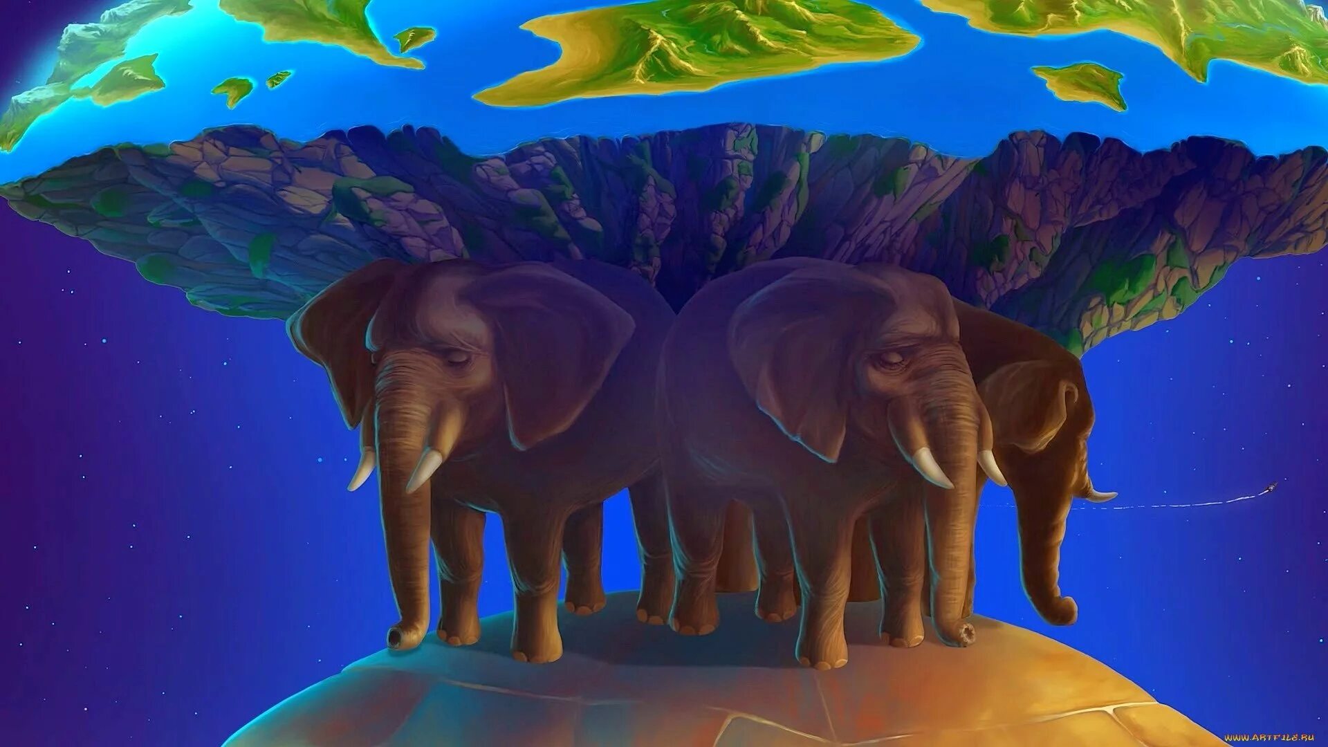 Мир на трех слонах. Черепаха три слона плоская земля. Космическая черепаха Терри Пратчетт. Земля на слонах.