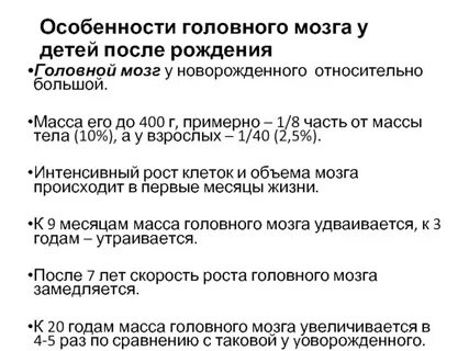 Особенности детского мозга