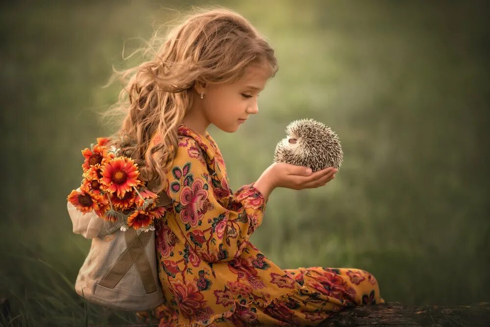 девочка обнимает мишку. дети и природа. животные. доброта и нежность. ребенок мальчик с цветами.