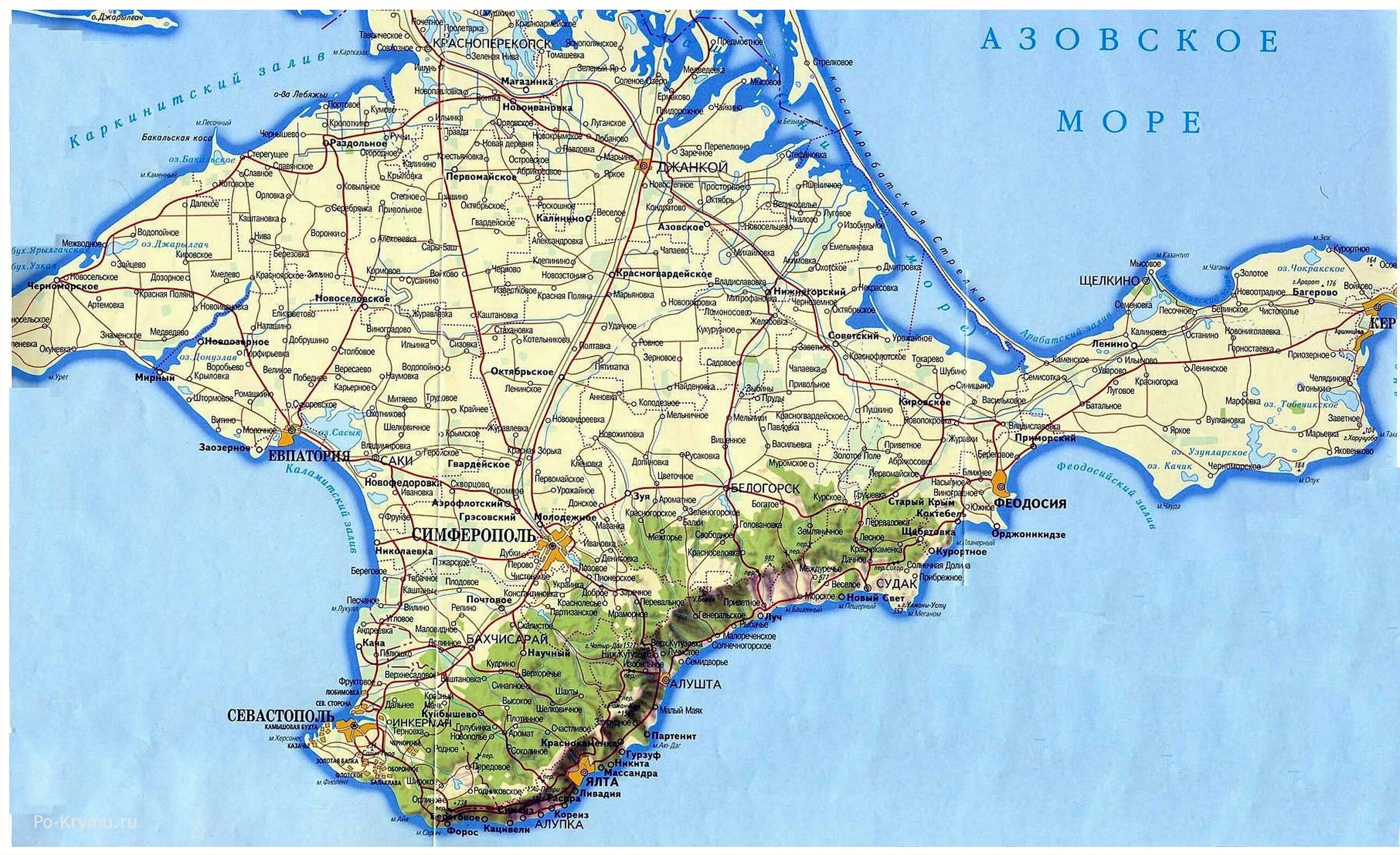 Карта крыма подробная. Крымский полуостров географическая карта. Карта полуострова Крыма подробная с городами и поселками. Крымский полуостров на карте. Карта Крымского полуострова подробная.
