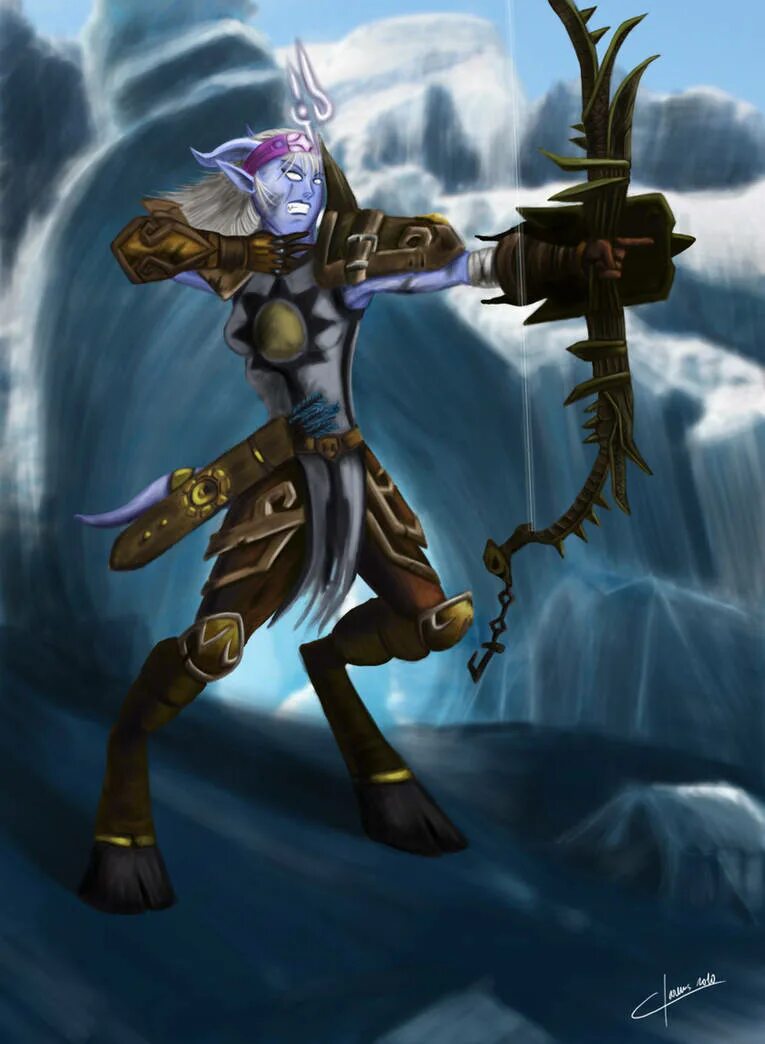 Хант вов. Дренеи охотник. Warcraft Hunter дренеи. Дренейка охотник. Дреней охотница