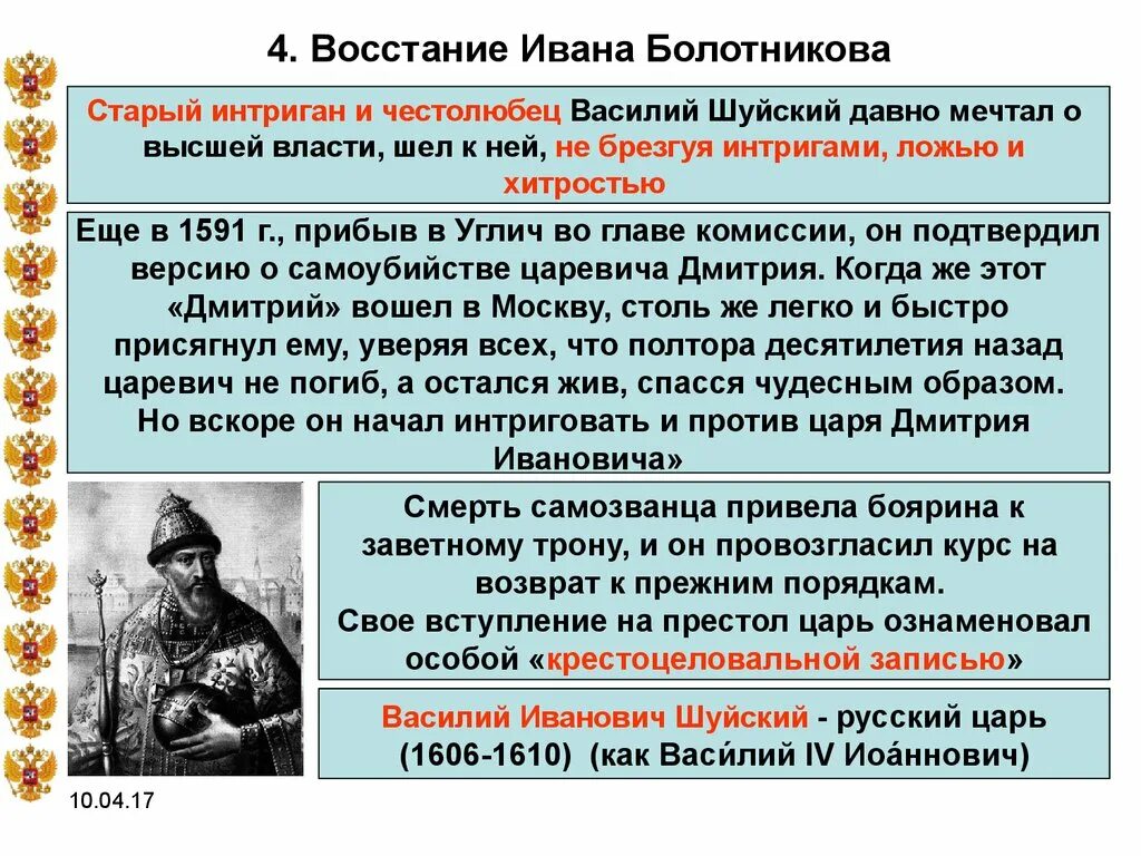 Восстание Ивана Болотникова кратко 7 класс.