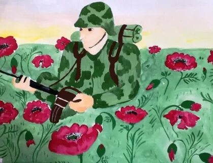 Рисунок к 23 февраля красками