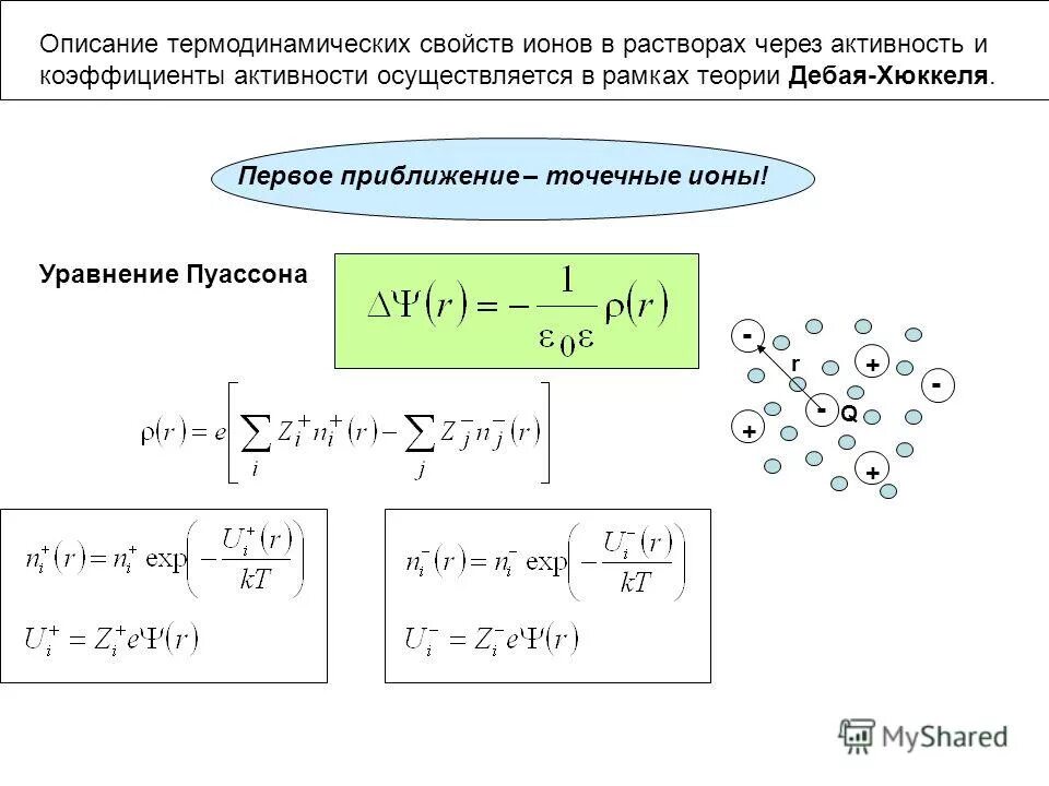 Теория дебая хюккеля