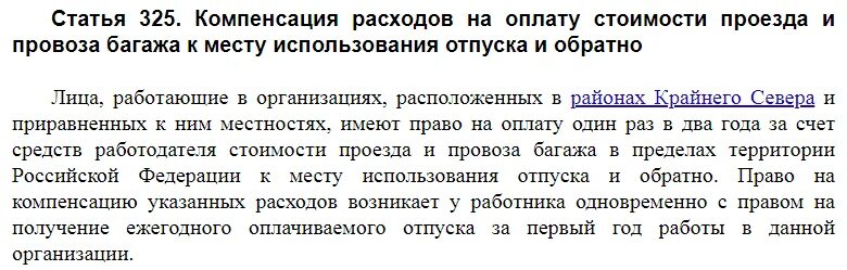 Компенсацию расходов на отпуск