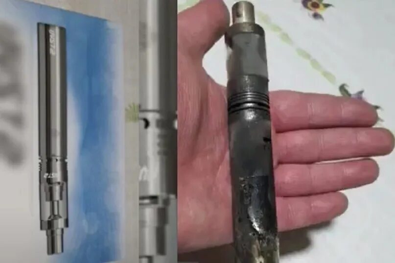 Мужик нашел электронную сигарету и она сдетонировала