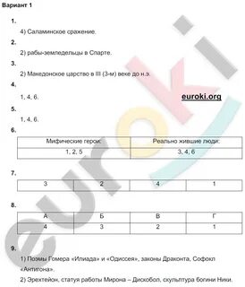 История 5 класс 8 глава контрольная
