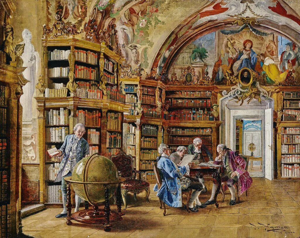 Театр книги в библиотеке. Иоганн Хамза (1850-1927) джентльмен. Йохан Хамза художник. Библиотека в живописи.