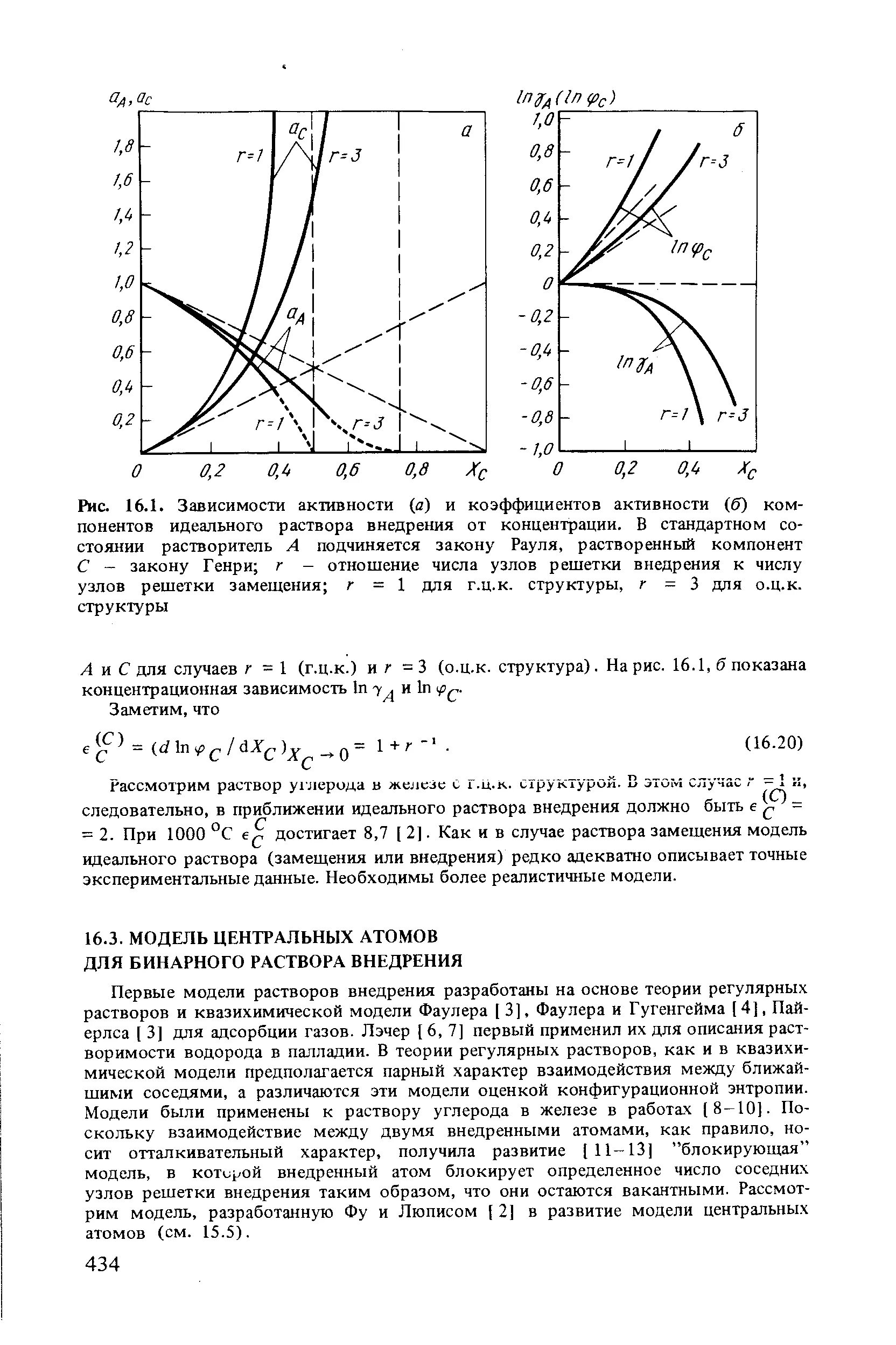 Зависимость активности от концентрации. Модель регулярного раствора. Зависимость коэффициента активности от концентрации. Регулярные растворы. Квазирегулярные растворы.