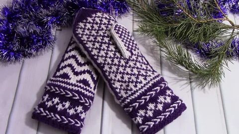 Варежка двухцветная