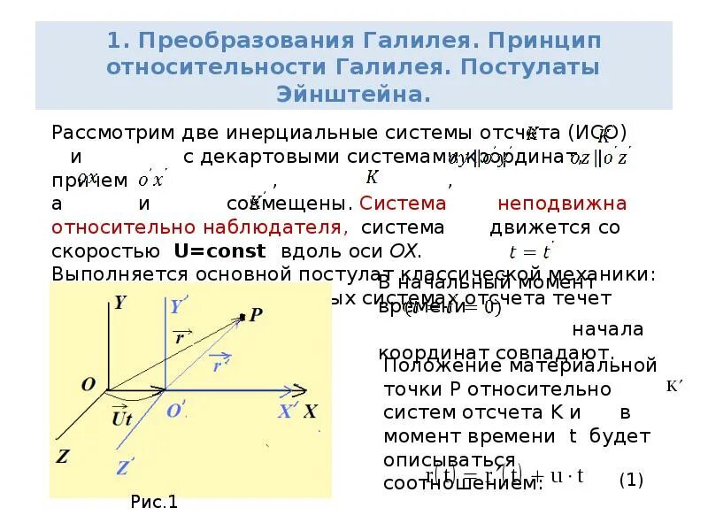 Постулаты теории относительности кратко. Постулаты теории относительности кратко
