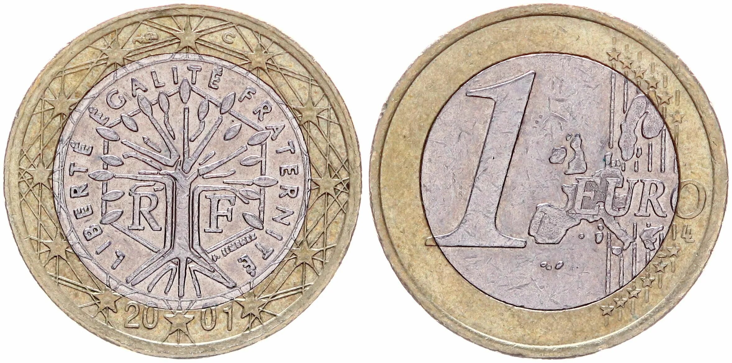 Иностранная монета 1 евро 2001. Многоликая Франция Артамонов. Фото евро 2001 года выпуска фото. Евро 2001 год
