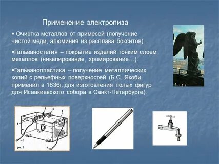 Практическое применение электролиза