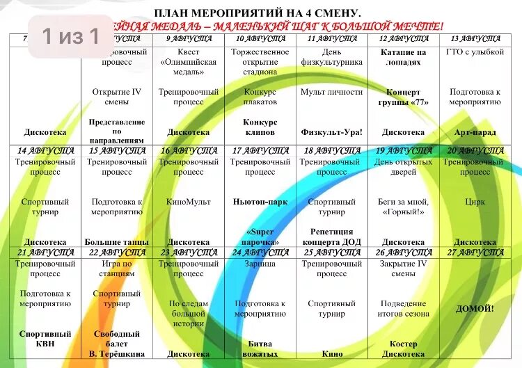 Темы летней смены. План мероприятий на лагерную смену. Проект лагерной смены (план-сетка). План сетка мероприятий в лагере. План сетка лагерной смены.