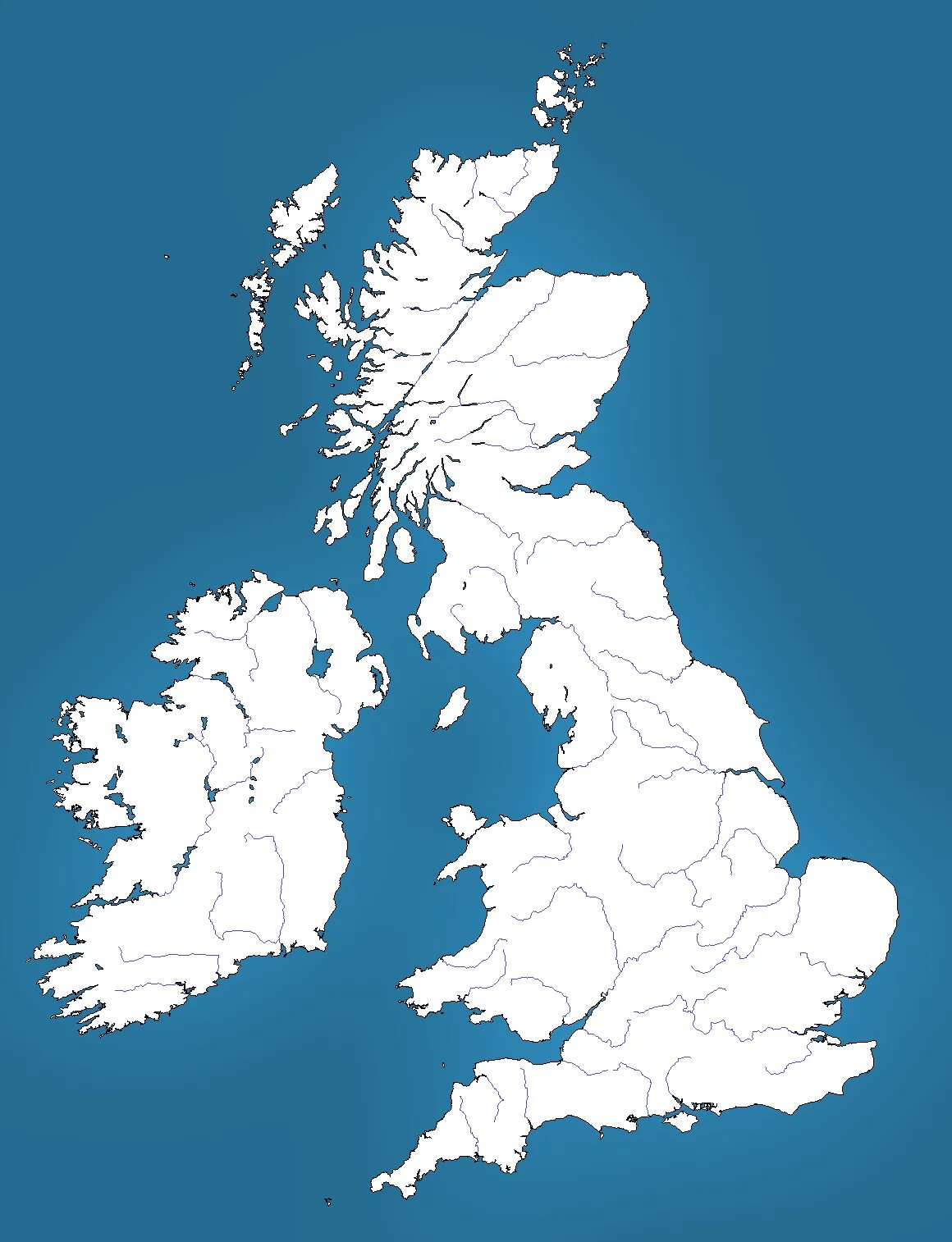 Контурная карта Великобритании. Британские острова с границами. Контур острова Великобритания. Британские острова белая.