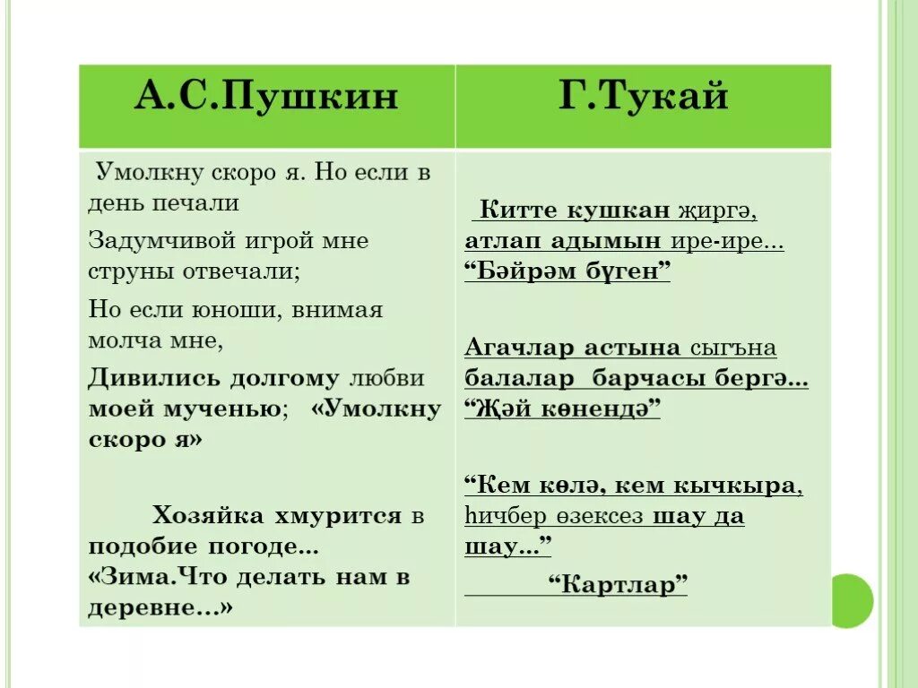 Анализ стихотворения г тукая книга. Пушкин и Тукай. Стихи Тукая Пушкину. Пушкин и Тукай презентация. Стихотворение Пушкин и Тукай.