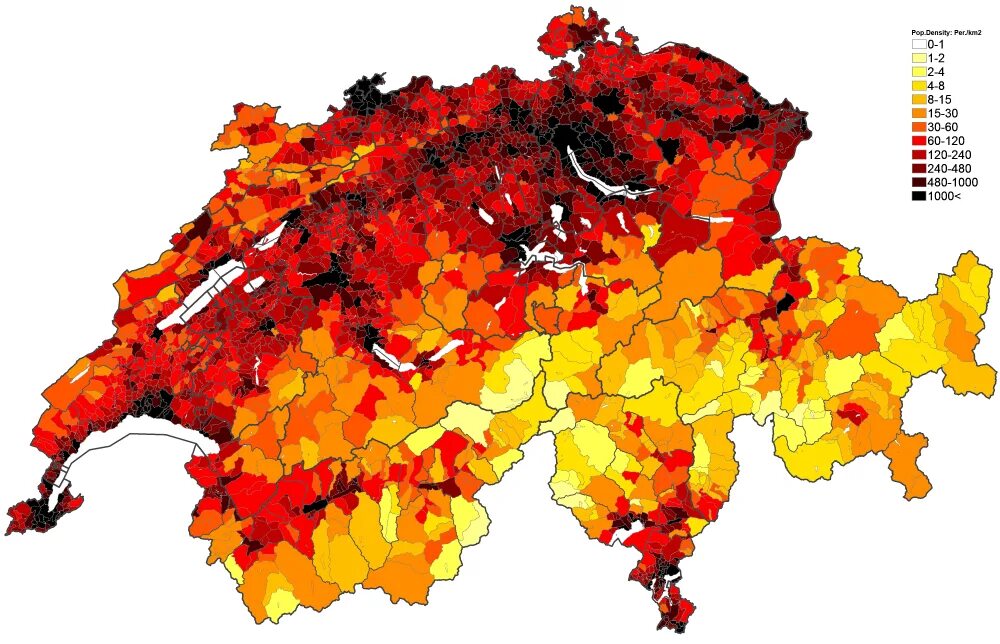 Швейцария численность населения