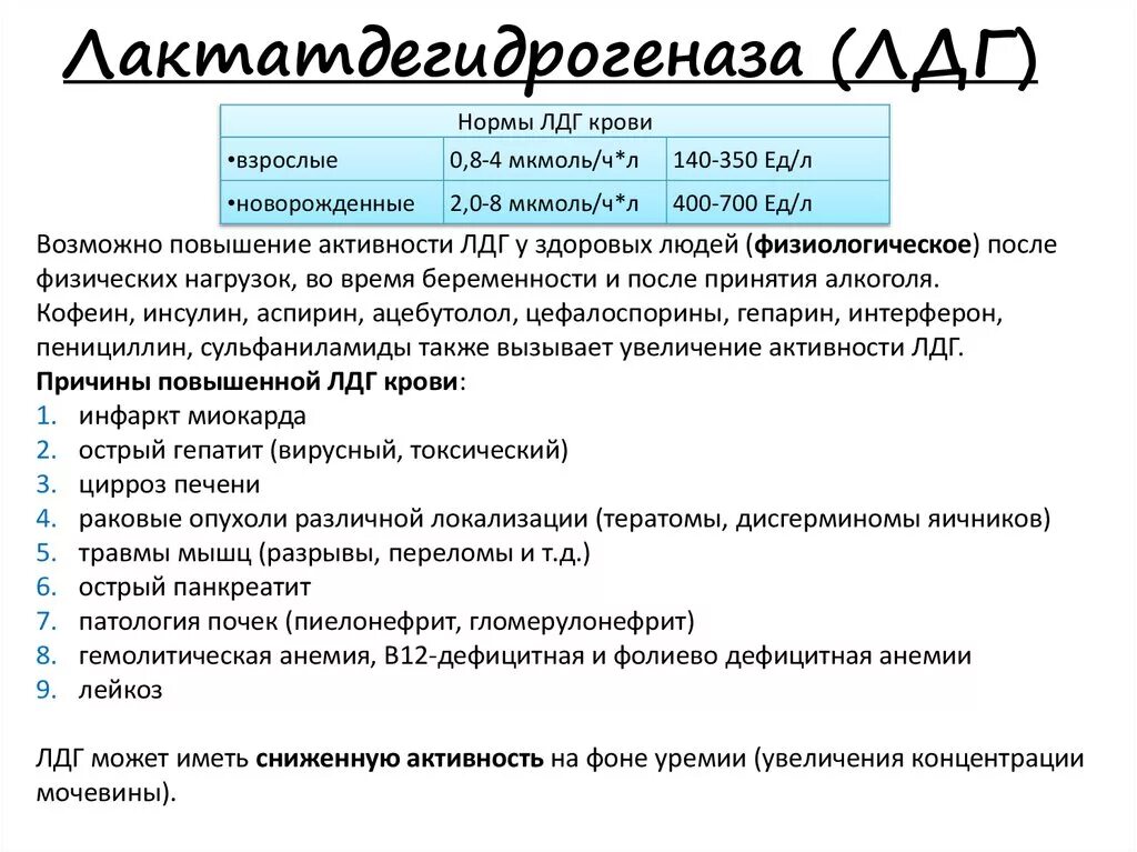 Лдг в биохимическом повышен у женщин