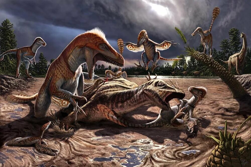 Меловой период мезозойской эры динозавры. Ютараптор парк Юрского периода. Юрский период мезозойской эры. Ютараптор динозавры мелового. Земли ящеров