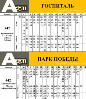 Расписание автобусов парк победы до краснознаменска