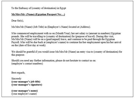 Letter of visiting